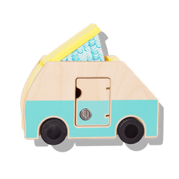 Wooden Camper With Locking Doors from The Free Spirit Play Kit