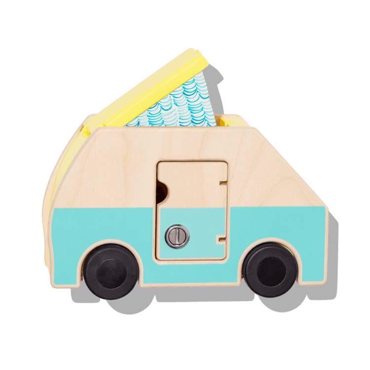 Wooden Camper With Locking Doors from The Free Spirit Play Kit